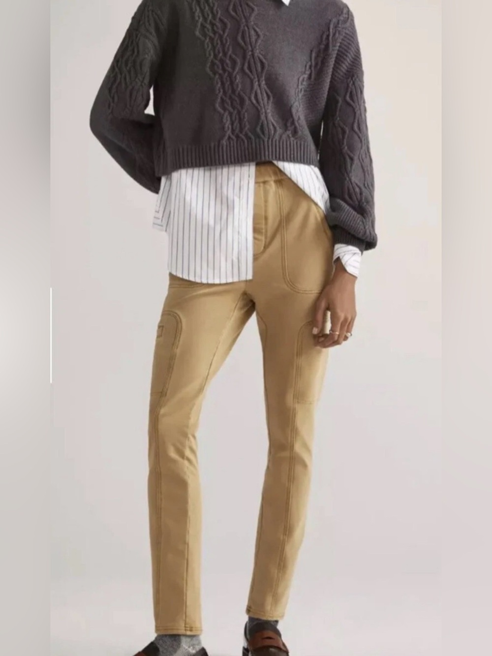 Anthropologie Pilcro The Hiker Utility Pants Khaki Miss Pull On size xl NWT
